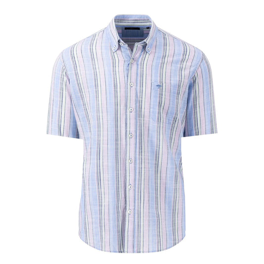 Fynch-Hatton Men's Short Sleeve Shirt Lavender Stripe