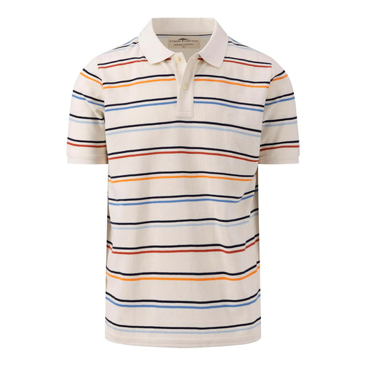 Fynch-Hatton Men's Off White Stripe Polo Shirt