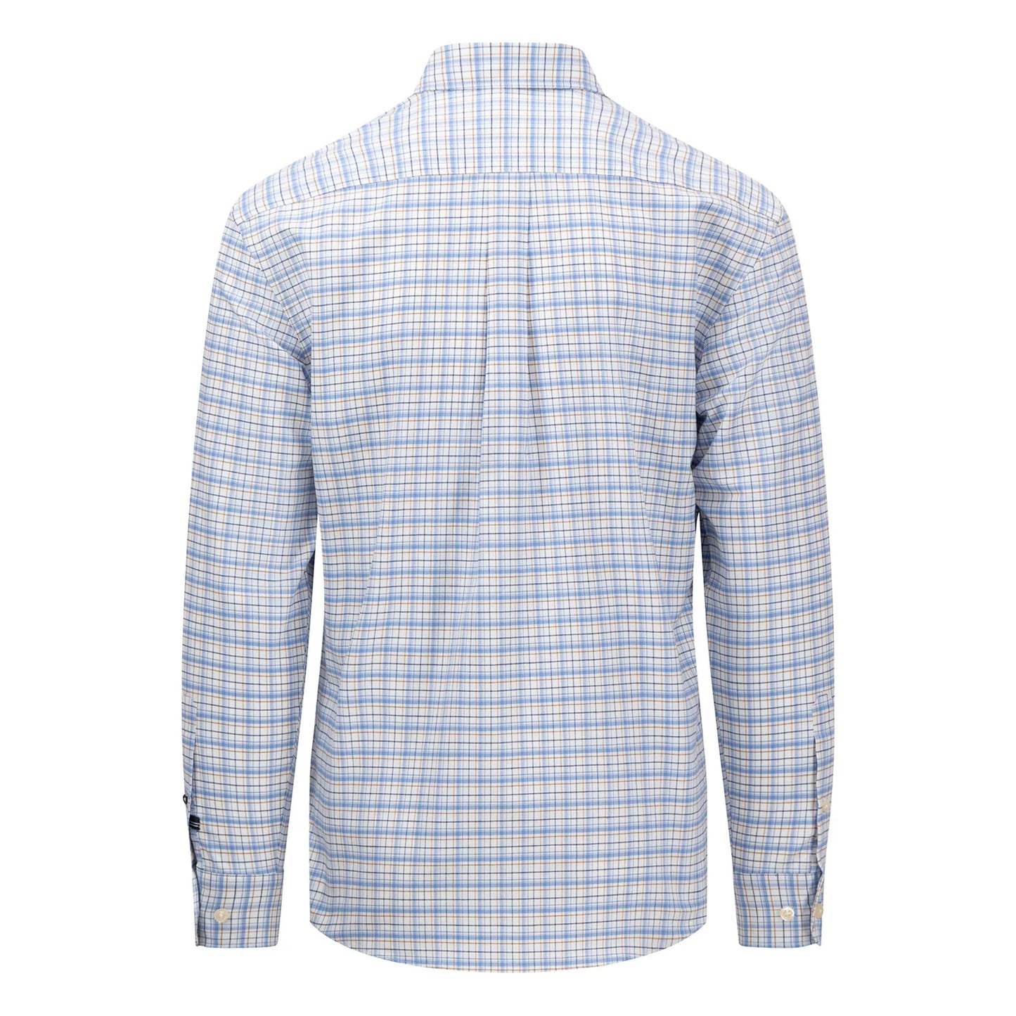 Fynch-Hatton Men's Long Sleeve Check Shirt - Crystal Blue