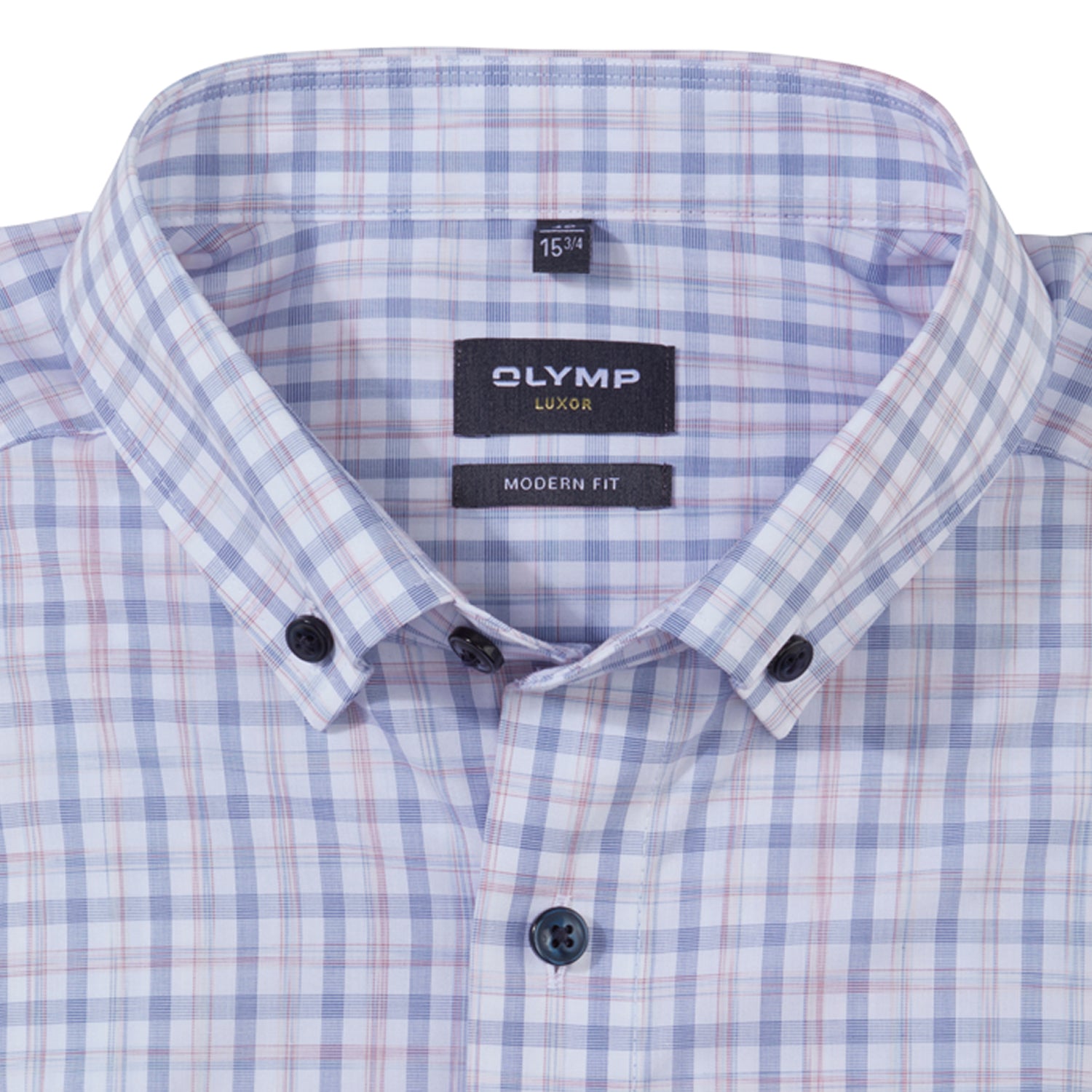 OLYMP Men's Luxor Modern Fit Lilac Check Cotton Shirt