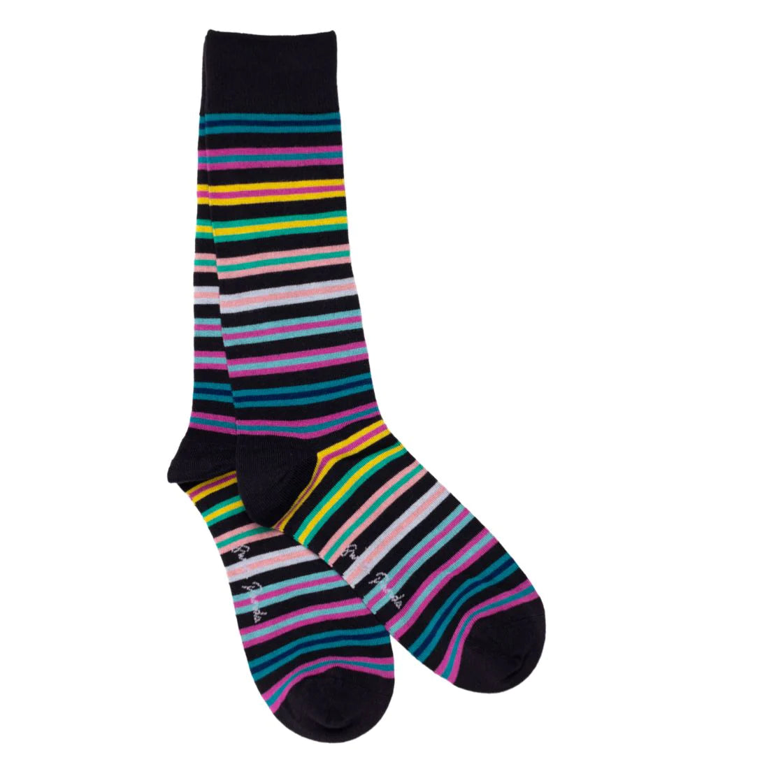 Swole Panda Multi Colour Stripes Bamboo Socks