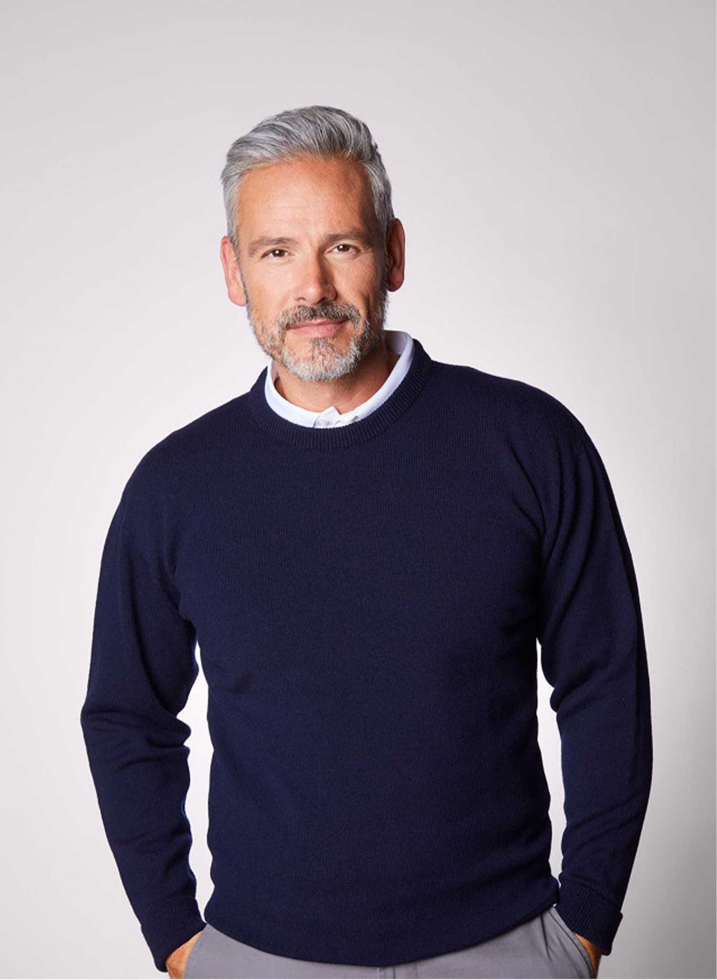 Slaith Merino Crew Neck Knitwear Navy