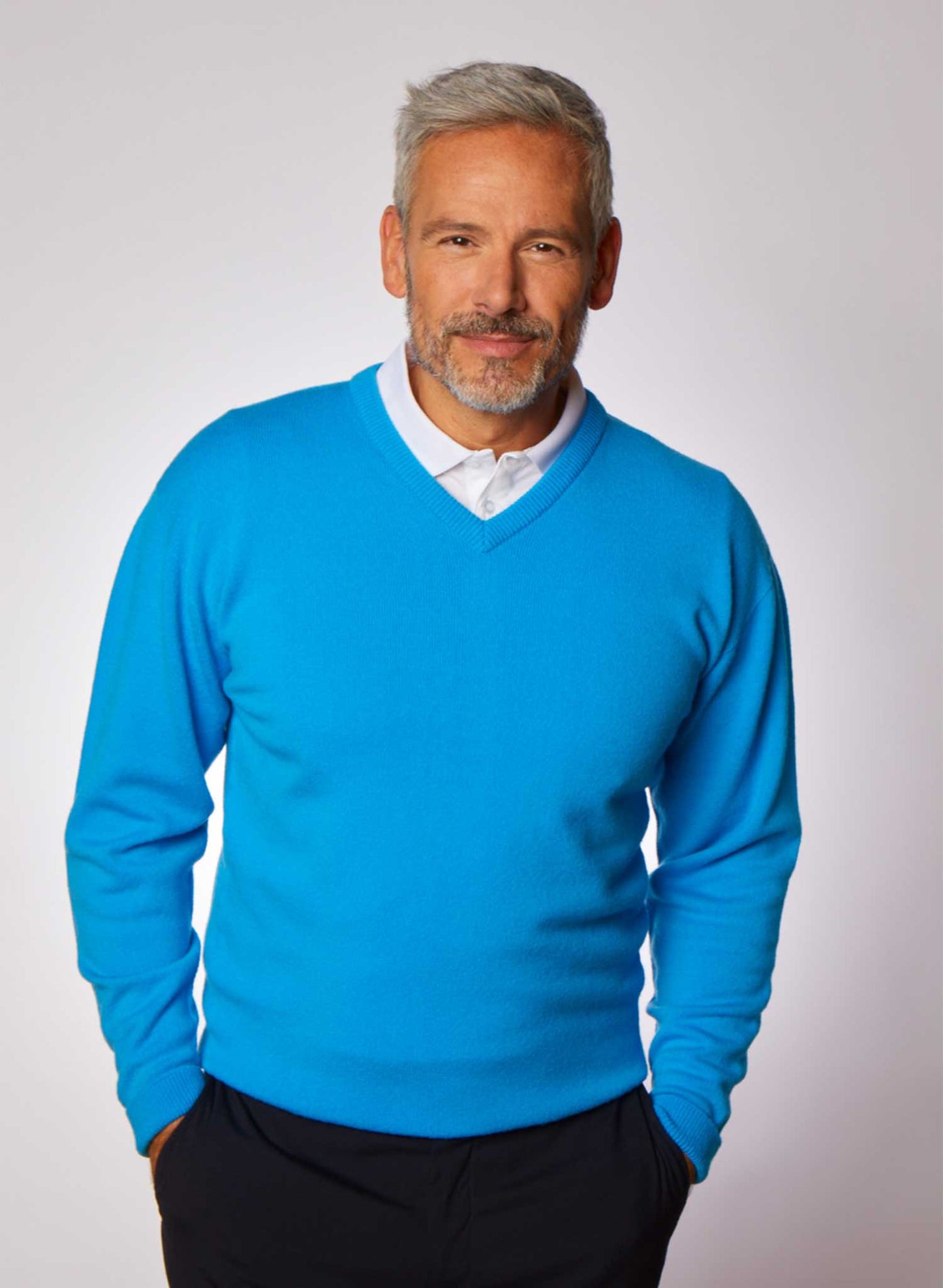 Slaith Merino V-Neck Knitwear Olympia Blue