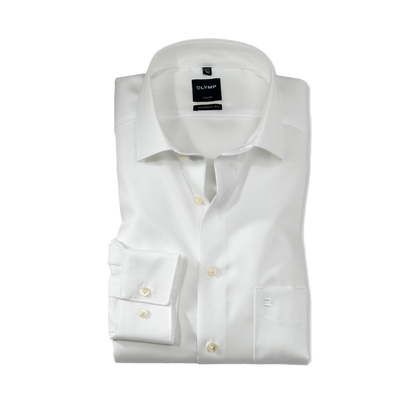 Olymp Luxor Modern Fit Twill Cream Long Sleeve Shirt