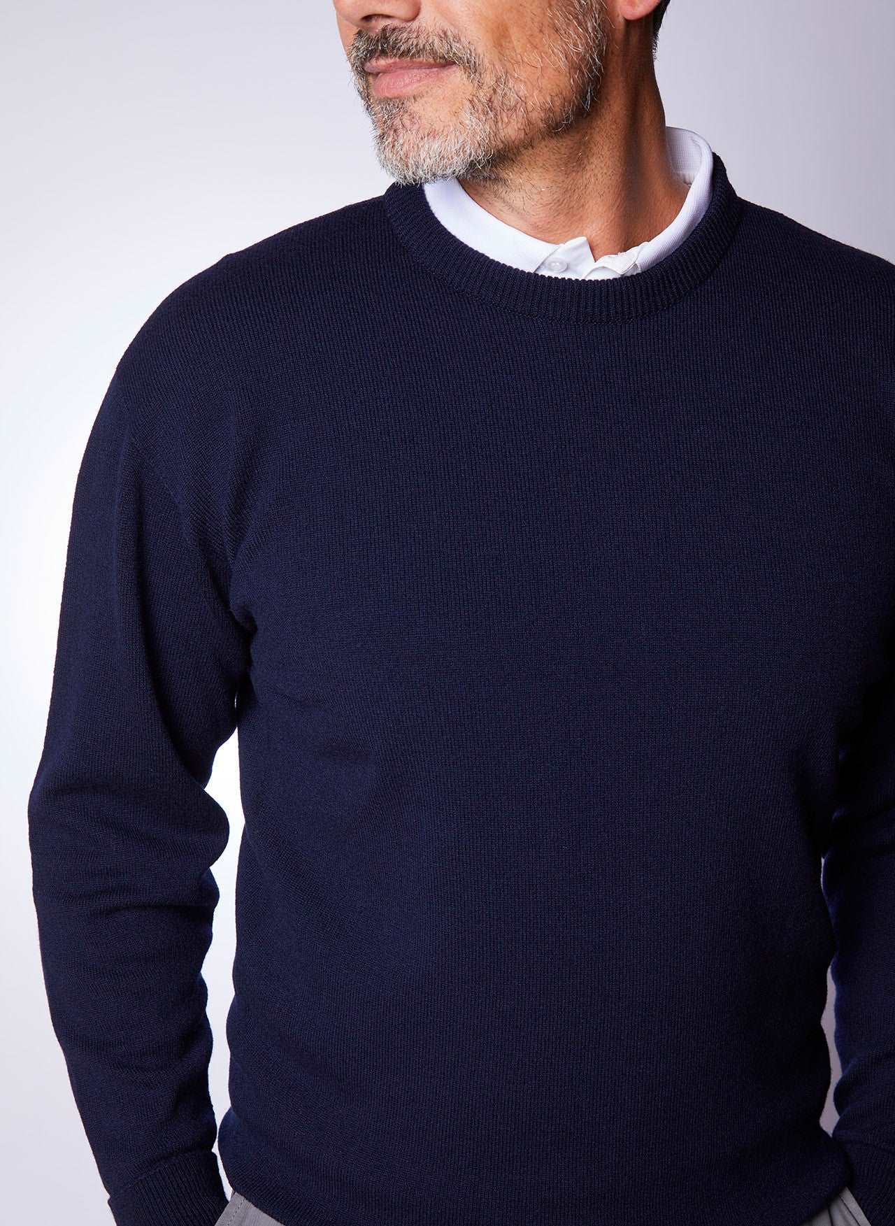 Slaith Merino Crew Neck Knitwear Navy