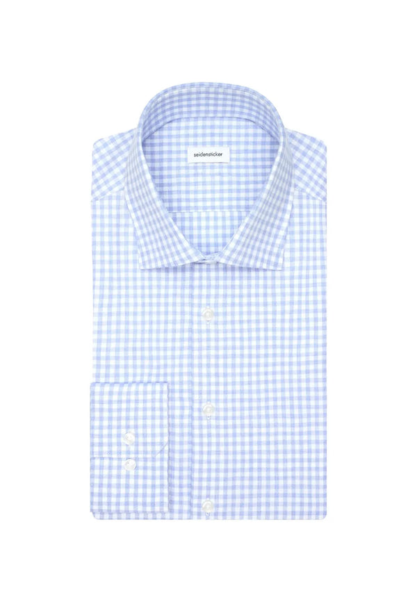 Seidensticker Light Blue Gingham Check Shirt