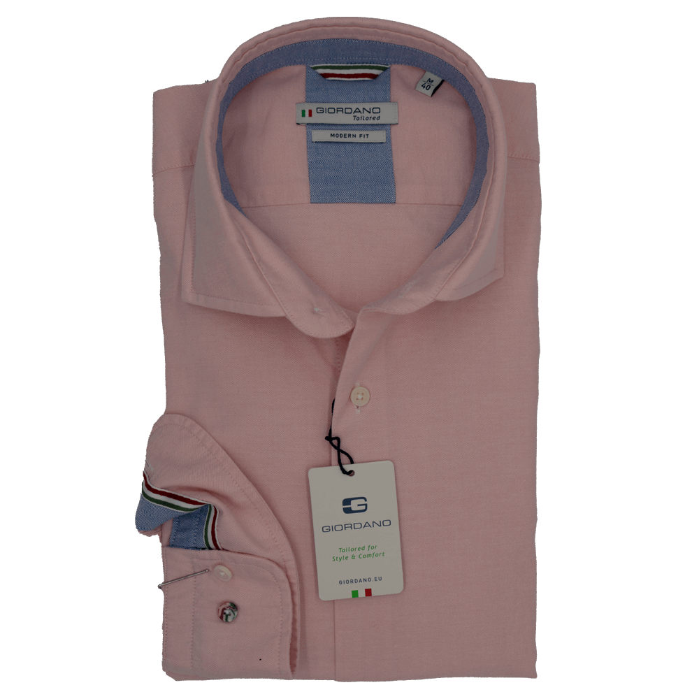 Giordano Oxford Plain Pink Long Sleeve Shirt