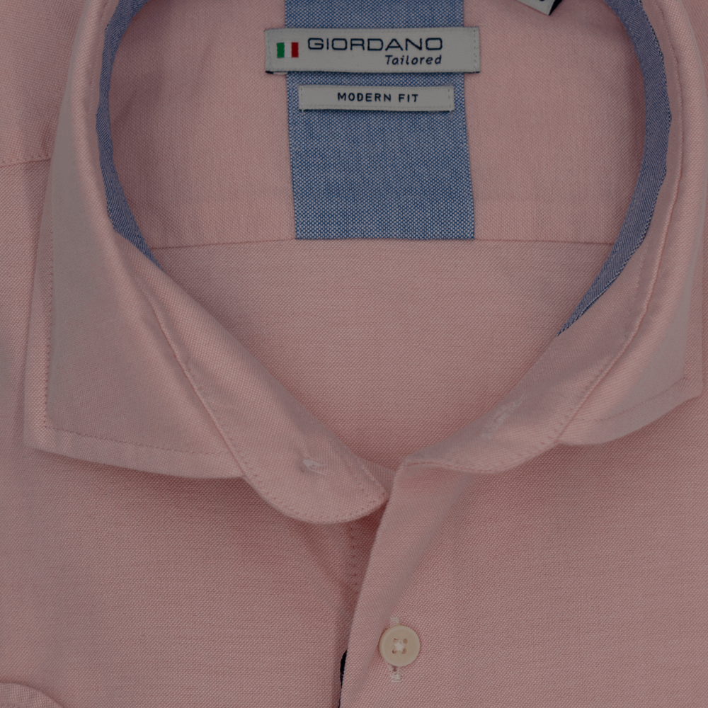 Giordano Oxford Plain Pink Long Sleeve Shirt