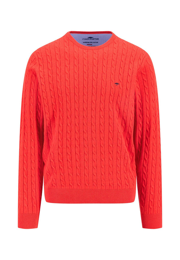 Fynch Hatton Cable Knit O-Neck Jumper