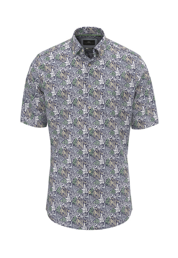 Fynch Hatton Multicolour Slub Print Short Sleeve Shir