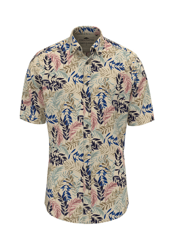 Fynch Hatton Inked Cotton Fern Print Shirt