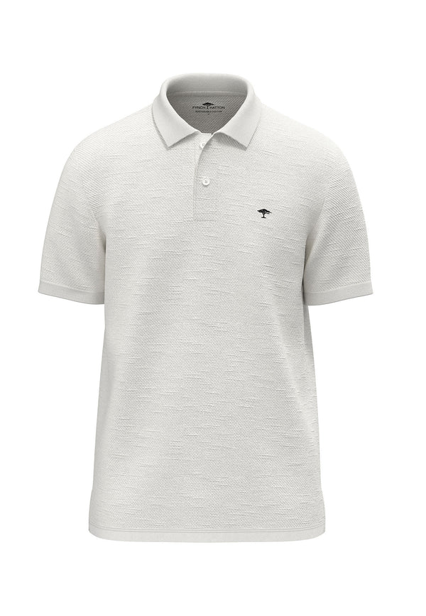 Fynch-Hatton Off White Cotton Polo Shirt