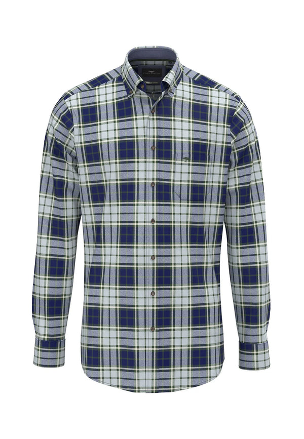 Fynch Hatton Cotton Shirt With Large Check Pattern