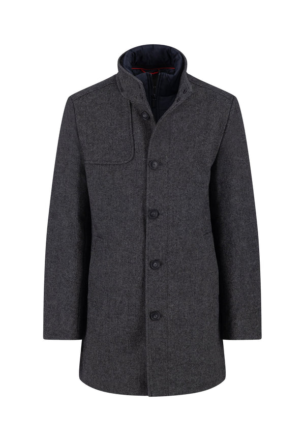 Fynch Hatton Men's Standcollar Coat RWS Wool Blend