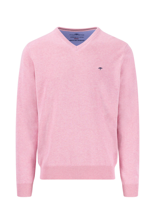 Fynch Hatton Superfine Cotton V-Neck Jumper
