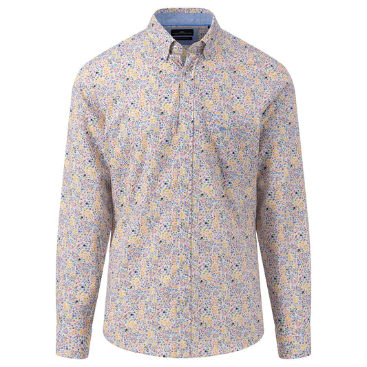 Fynch-Hatton Casual Fit Shirt Floral Print Dusty Lavender