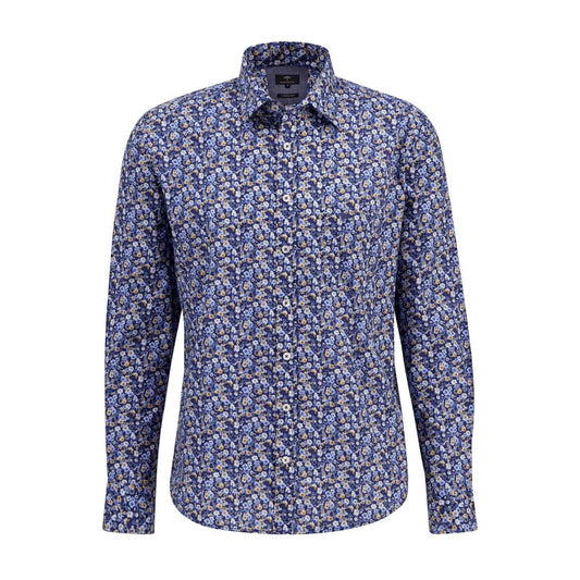 Fynch-Hatton Men's Long Sleeve Navy Floral Print Shirt