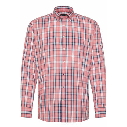 Bugatti Men's Long Sleeve Shirt Broad Check Salmon PinkBugatti Men's Long Sleeve Shirt Broad Check Salmon Pink