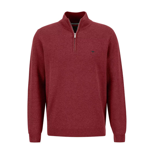 Fynch-Hatton Men's Troyer-Zip Sweater Red