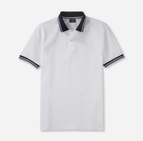 OLYMP Polo Shirt with Navy Collar