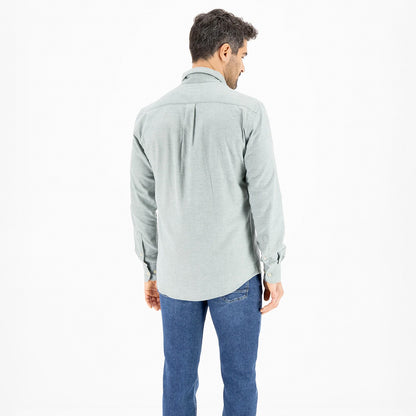 Fynch-Hatton Pale Green Men's Plain Flannel Shirt