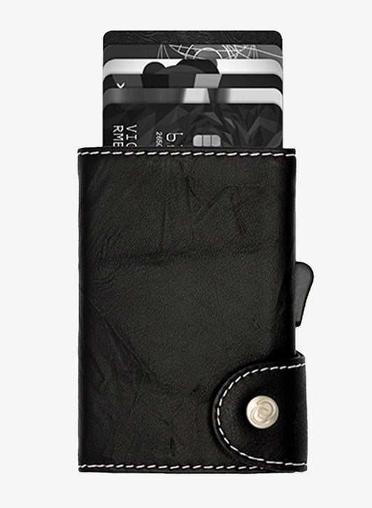 C-Secure Men's Leather Wallet with RFID protection With Cards Showing