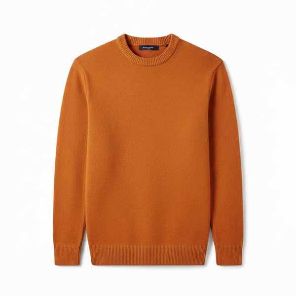 Massoti Men's 100% Lambswool Crew Neck Pullover