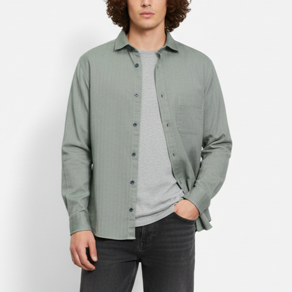 OLYMP Textured Weave Casual Shirt for Men