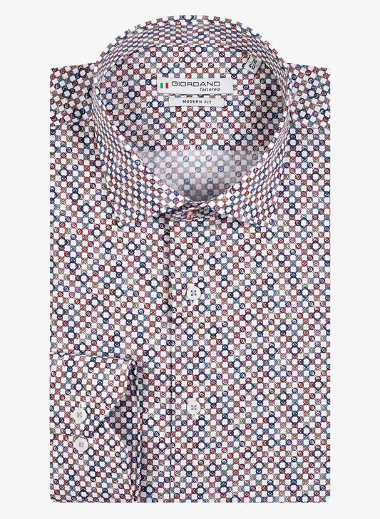 Giordano Multi Colour Shackles Print Long Sleeve Shirt Folded Front