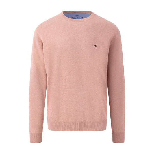 Fynch Hatton Men's Pink O-Neck Sweater Superfine Cotton