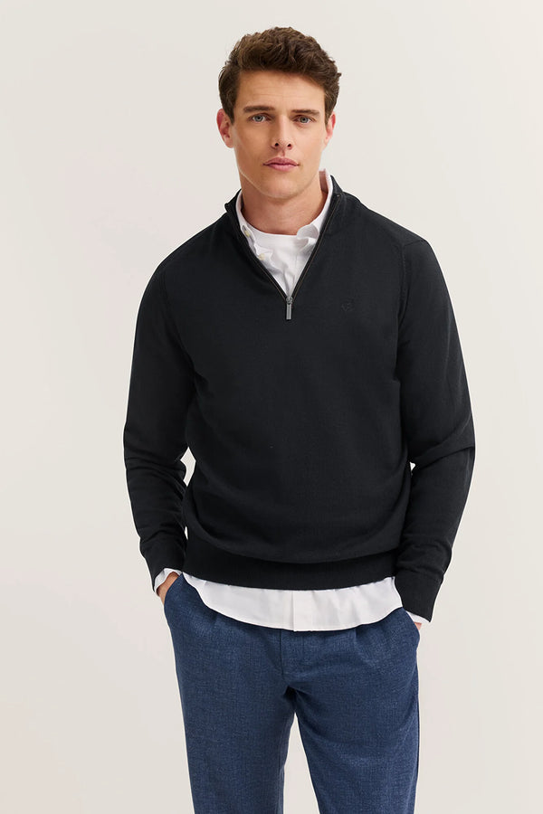 Bugatti Cotton & Cashmere Troyer Quarter Zip