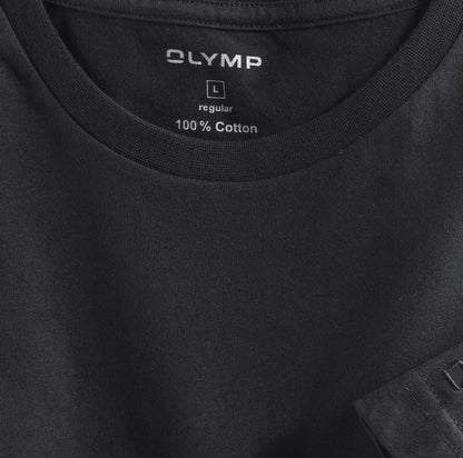 Olymp Men's Black Crew Neck T-Shirt Twin Pack - Classic Essentials