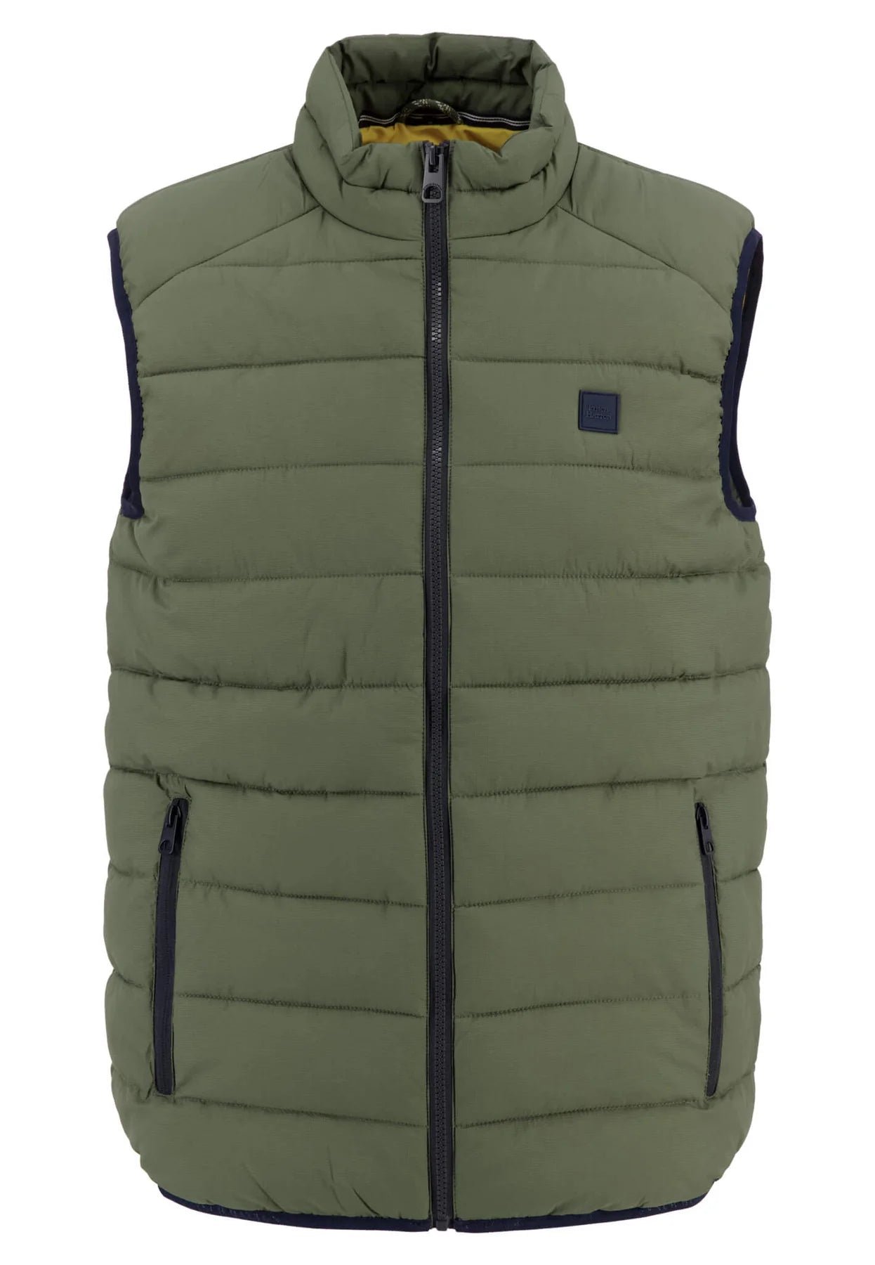 Fynch-Hatton Quilted Top Padded Gilet Olive Green Front