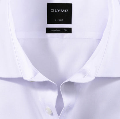 Olymp Plain Double Cuff Modern Fit White Long Sleeve Shirt