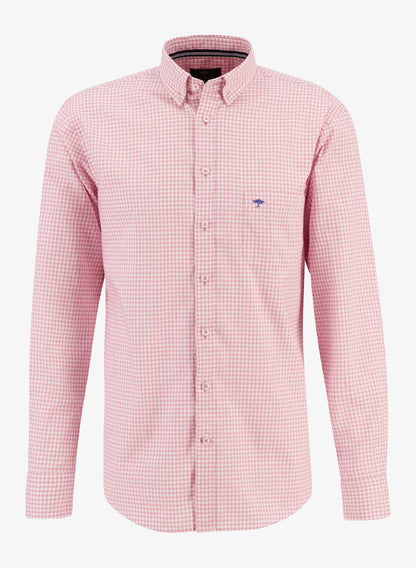 Fynch-Hatton Premium Oxford Lilac Gingham Long Sleeve Shirt front