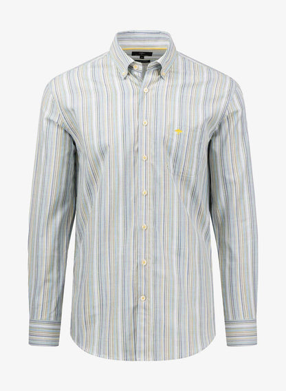 Fynch-Hatton Shirt Fine Stripe Soft Sun Long Sleeve Front
