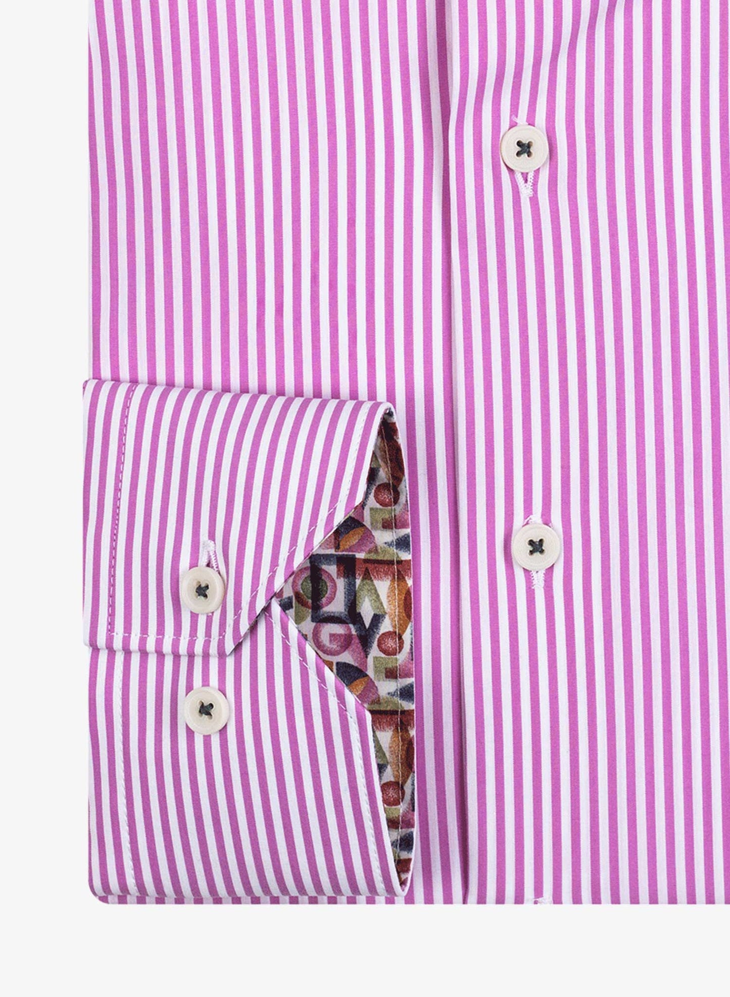 Giordano Long Sleeve Shirt Small Pink Stripe