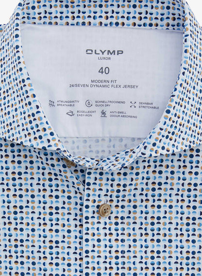 OLYMP Luxor 24/Seven modern fit Business shirt Long sleeve folded front cropped to show collar 