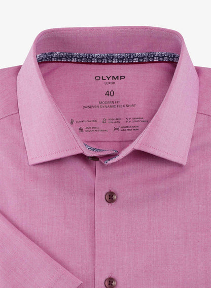 Olymp Luxor Modern Fit Short Sleeve Shirt Pink