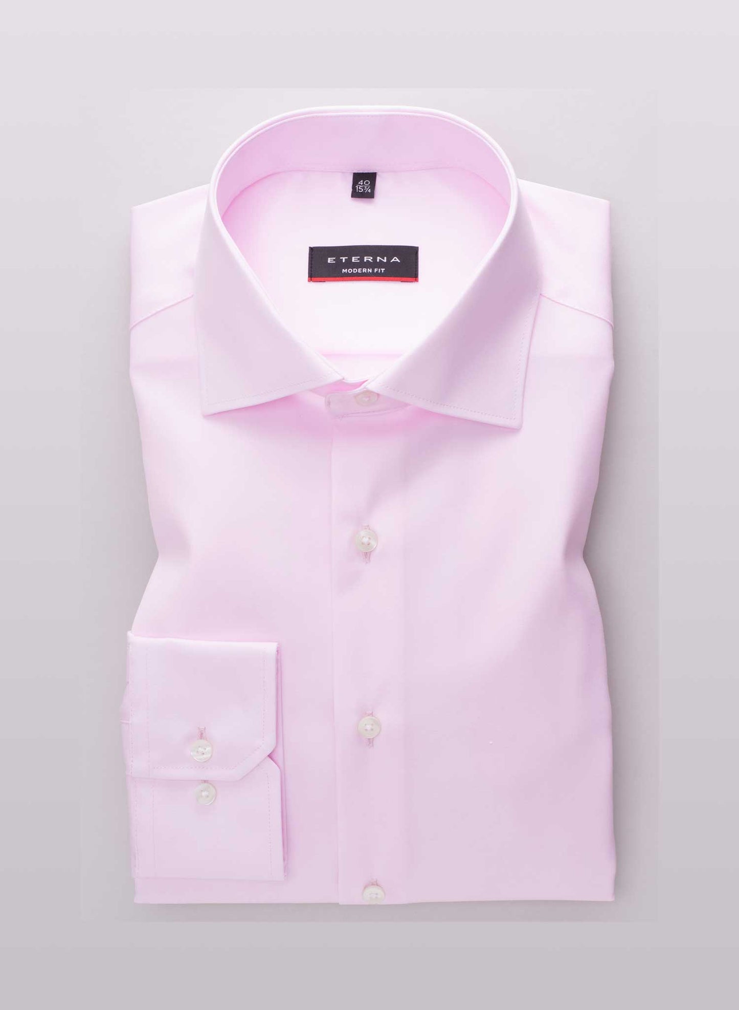 Eterna 1863 Two Ply Long Sleeve Shirt Pink Folded Front