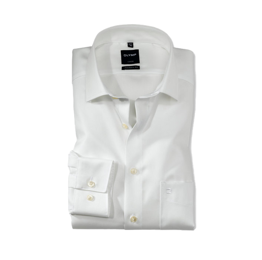 Olymp Luxor Modern Fit Twill Cream Long Sleeve Shirt